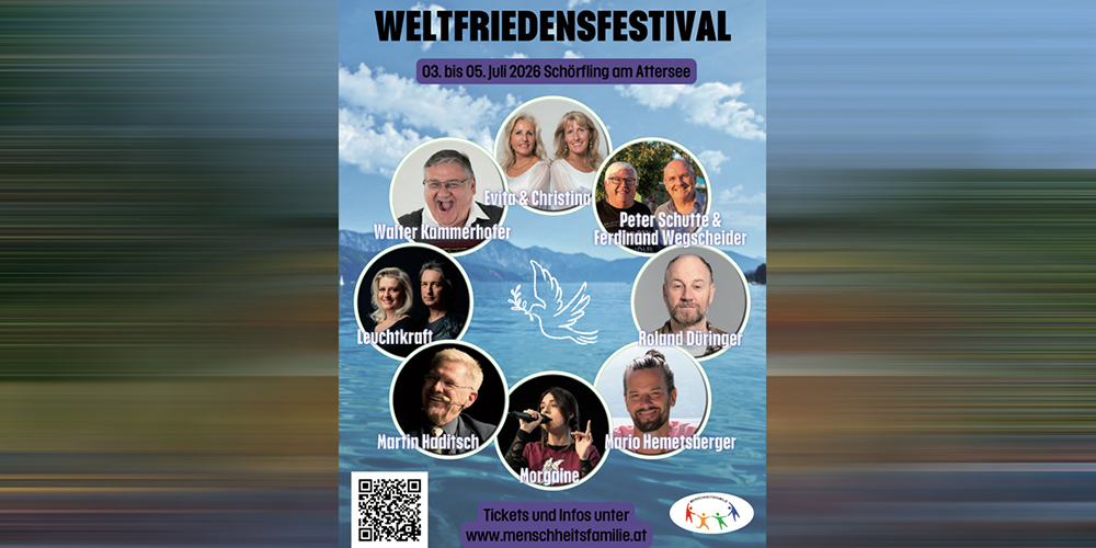 Weltfriedensfestival lädt zu drei Tagen voller Musik, Begegnung und Inspiration an den Attersee